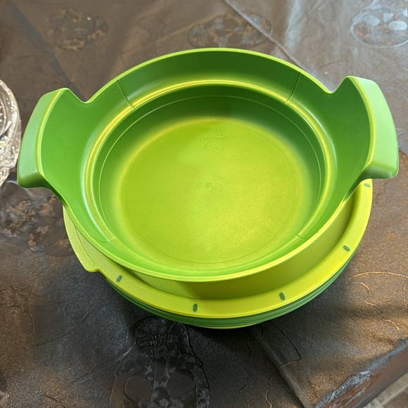 Tupperware Smart microwave Stack Steamer Complete 5 Piece Set Green - Picture 11 of 11